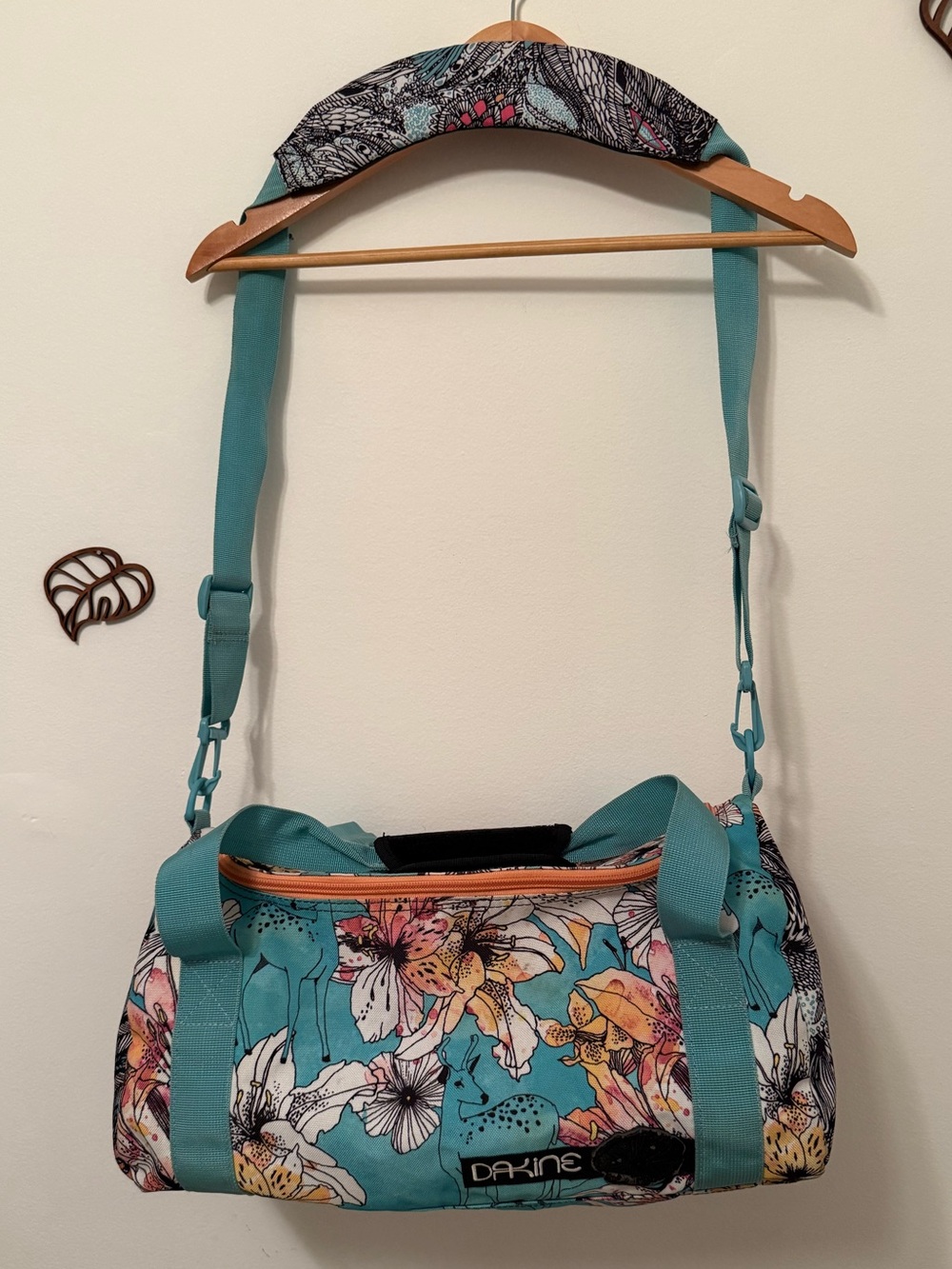 Dakine Teal Floral Travel Duffel Bag